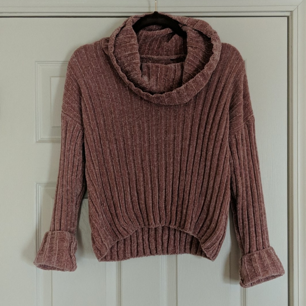 Soft pink mock turtleneck